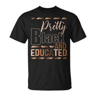 Pretty Black & Educated Melanin Pride African Bhm Blm T-shirt - Thegiftio UK