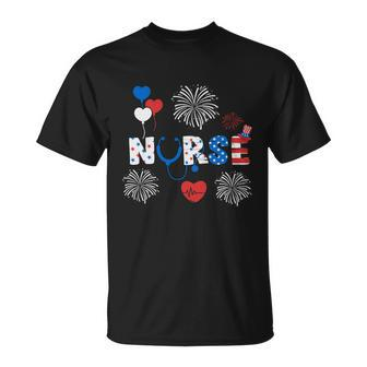 Pride Nurse Usa Flag Stethoscope 4Th Of July Plus Size Graphic Shirt For Women Unisex T-Shirt - Monsterry