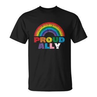 Proud Ally Lgbt Rainbow Gay Pride Month Tshirt Unisex T-Shirt - Monsterry