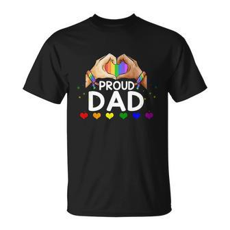 Proud Dad Lgbt Flag Gay Lesbian Pride Parades Rainbow Funny Gift Unisex T-Shirt - Monsterry DE
