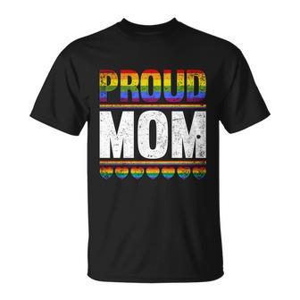 Proud Lesbian Mom Queer Mothers Day Gift Rainbow Flag Lgbt Gift Unisex T-Shirt - Monsterry