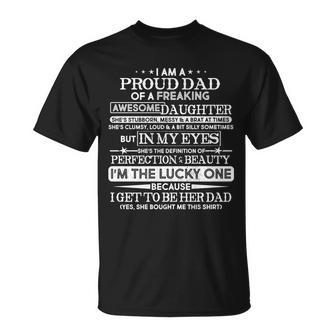 Im A Proud Lucky Dad Of Awesome Daughter T-shirt - Thegiftio UK