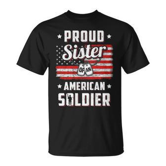 Proud Sister Of A Soldier Army Brother Veteran T-shirt - Thegiftio UK
