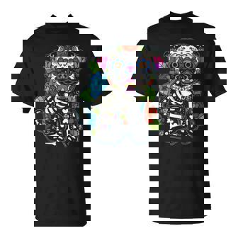 Pug Sugar Skull Mexico Dog Calavera Dia De Los Muertos T-shirt - Thegiftio