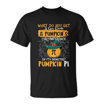 Pumpkin Pi Math Teacher Halloween Thanksgiving Pi Day T-Shirt - Thegiftio UK