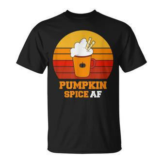 Pumpkin Spice Af Retro Vintage Background Happy Halloween T-shirt - Thegiftio UK
