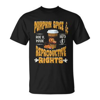 Pumpkin Spice And Reproductive Rights Fall Feminist Choice Gift V5 Unisex T-Shirt - Monsterry