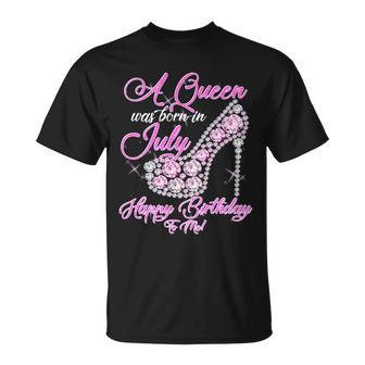 A Queen Was Born In July Fancy Birthday T-Shirt - Thegiftio UK