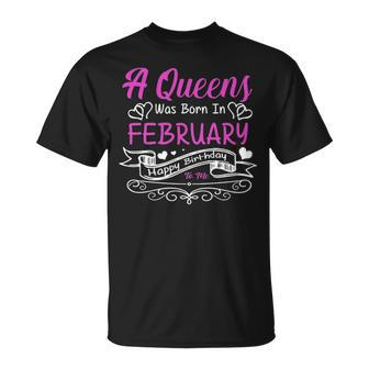 Queens Are Born In February February T-shirt - Thegiftio UK