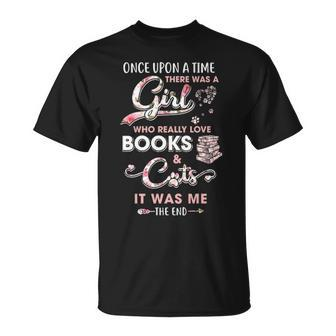 There Was A Girl Who Really Loved Books And Cats T-shirt - Thegiftio UK