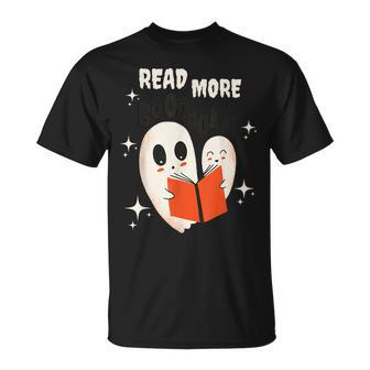 Read More Books Cute Ghosts Read More Boooooks Halloween Men Women T-shirt Graphic Print Casual Unisex Tee - Thegiftio UK