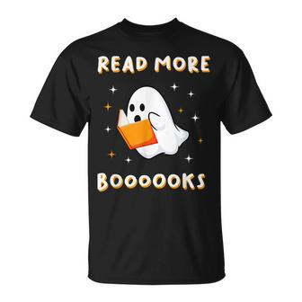 Read More Boooooks Cute Ghost Read More Boooooks Halloween V5 Men Women T-shirt Graphic Print Casual Unisex Tee - Thegiftio UK