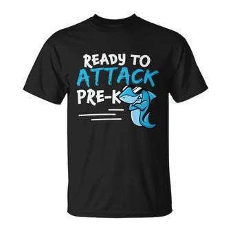 Ready To Attack Prek Shark Back To School Unisex T-Shirt - Monsterry UK