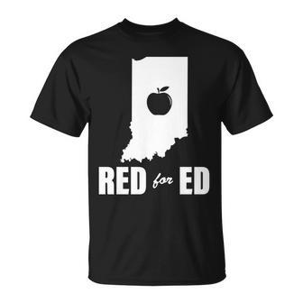 Red For Ed Indiana Teachers Apple Unisex T-Shirt - Monsterry DE