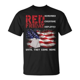 Red Friday Remember Until They Come Home Unisex T-Shirt - Monsterry