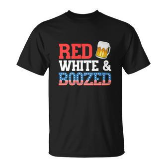 Red White And Boozed Funny 4Th O July Drinking Crew Party Premium Unisex T-Shirt - Monsterry