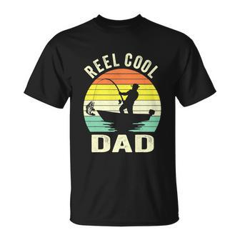 Reel Cool Dad Fathers Day Fisherman Funny Fishing Vintage Unisex T-Shirt - Monsterry