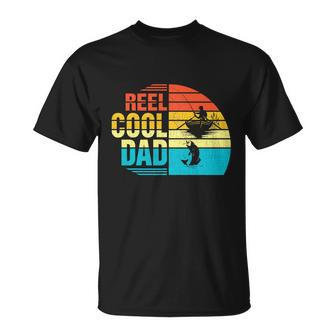 Reel Cool Dad Fathers Day Funny Fishing Papa Unisex T-Shirt - Monsterry