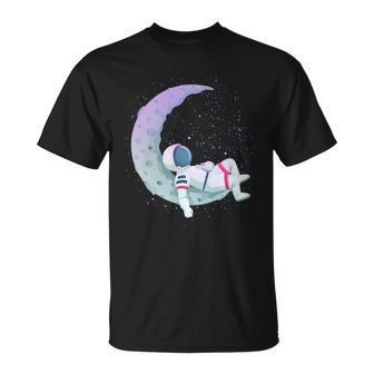 Relaxing Astronaut On The Moon Unisex T-Shirt - Monsterry DE