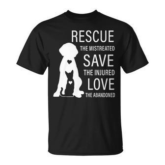 Rescue The Mistreated Save The Injured Rescue Dog T-shirt - Thegiftio UK