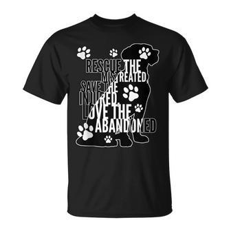 Rescue Save Love - Cute Animal Rescue Dog Cat Lovers Unisex T-Shirt - Seseable