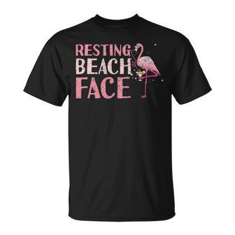 Resting Beach Face Flamingo T-shirt - Thegiftio UK