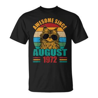 Retro Awesome Since August 1972 50Th Birthday 50 Years Old T-shirt - Thegiftio UK