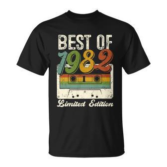 Retro Best Of 1982 Cassette Tape 40Th Birthday Decorations Unisex T-Shirt - Monsterry