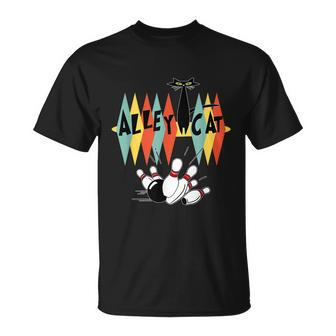 Retro Bowling Vintage Bowler Alley Cat Vintage T-shirt - Thegiftio UK