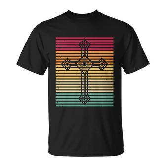 Retro Christian Gift Vintage Catholic Cross Christianity Great Gift Unisex T-Shirt - Monsterry