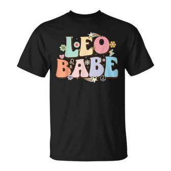 Retro Groovy Leo Babe July & August Birthday Leo Zodiac Sign Unisex T-Shirt - Seseable