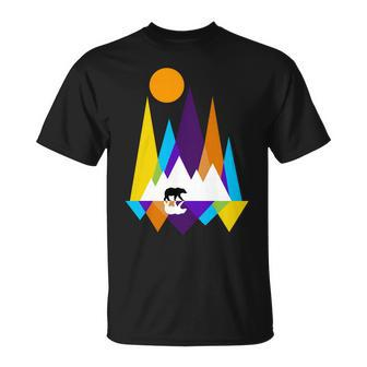 Retro Mount Bear Sunset Tshirt Unisex T-Shirt - Monsterry