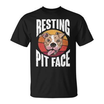 Retro Pitbull Dog Owner Resting Pit Face T-shirt - Thegiftio UK