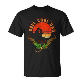 Retro Reel Cool Dad Fishing Daddy Vintage Fishing Dad T-shirt - Thegiftio UK