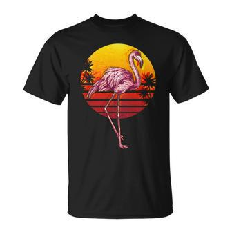 Retro Vintage Flamingo V2 Unisex T-Shirt - Monsterry DE