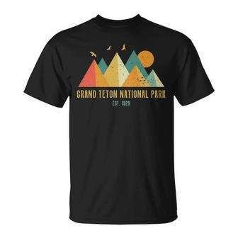 Retro Vintage Grunge Minimalist Grand Teton National Park T-shirt - Thegiftio UK
