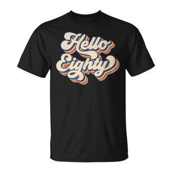 Retro Vintage Hello Eighty Est 1942 80Th Birthday T-shirt - Thegiftio