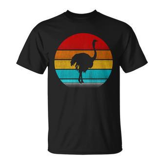 Retro Vintage Ostrich V3 Unisex T-Shirt - Monsterry