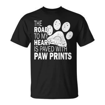 Road To My Heart Paw Prints Dog Paw Mom T-shirt - Thegiftio UK
