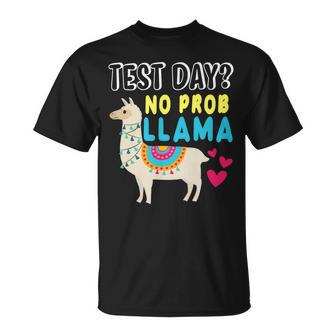 Rock The Test Day Llama Teacher Exam Testing Teaching Funny Unisex T-Shirt - Seseable