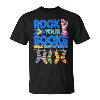 Rock Your Socks World Down Syndrome Awareness Day Tshirt Unisex T-Shirt - Monsterry
