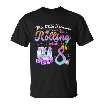 Roller Skate 8Th Birthday Shirt 8 Year Old Girl Party Outfit Unisex T-Shirt - Monsterry