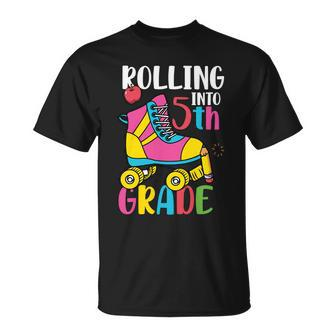 Rolling Into 5Th Grade Back To School First Day Of School Unisex T-Shirt - Monsterry DE