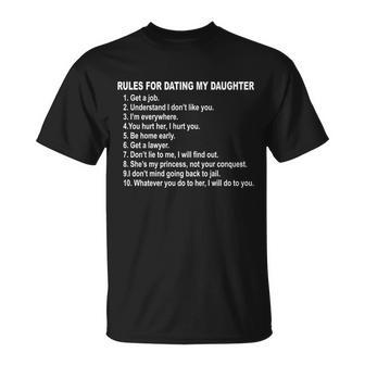 Rules For Dating My Daughter Fathers Day Tshirt Unisex T-Shirt - Monsterry