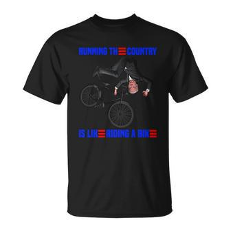 Running The Country Is Like Riding A Bike Biden Bike Unisex T-Shirt - Monsterry