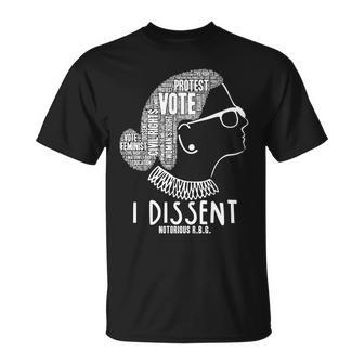 Ruth Bader Ginsburg I Dissent Notorious Rbg Tribute Quotes Tshirt Unisex T-Shirt - Monsterry DE