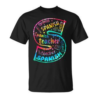 S Is For Spanish Teacher Lover Tie Dye First Day Of School T-shirt - Thegiftio UK