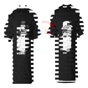 Santa Claus Patriotic Usa Sunglasses Christmas In July Santa V2 T-Shirt - Thegiftio