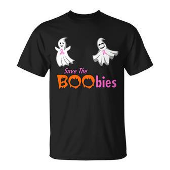 Save The Boobies Halloween Ghost T-shirt - Thegiftio UK