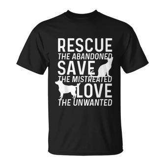 Save Love Rescue Animals Rescue Adopt Dog Lovers Unisex T-Shirt - Monsterry DE